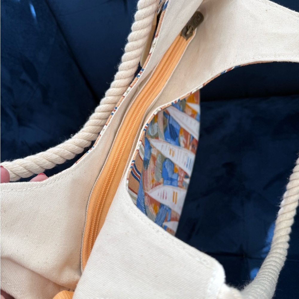 Paul Brent Sun n Sand Coastal Sailboat Canvas Tote - Picture 7 of 15